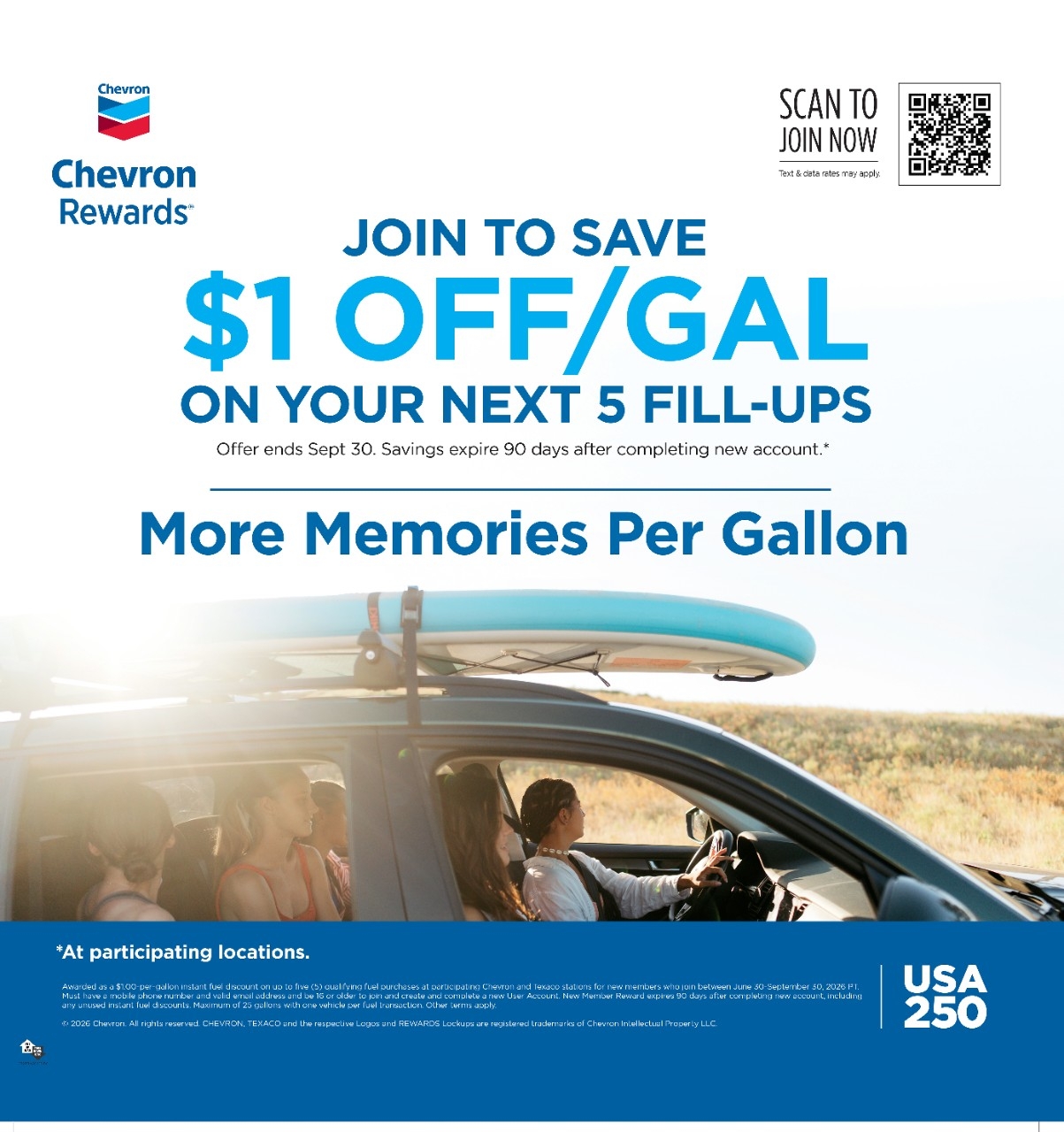 Chevron and Texaco $1 off to join