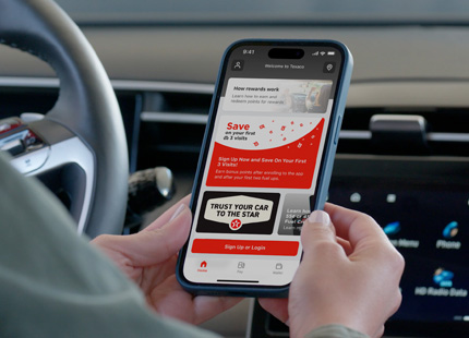 Texaco app on phone